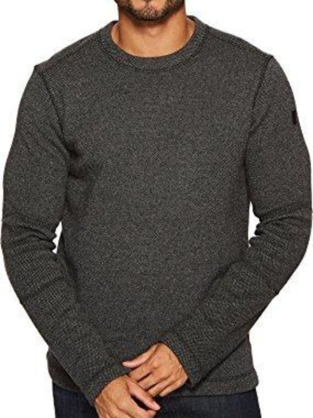 SMARTWOOL Wool Blend Fleece Crewneck Charcoal Grey Mens Sweater Size L